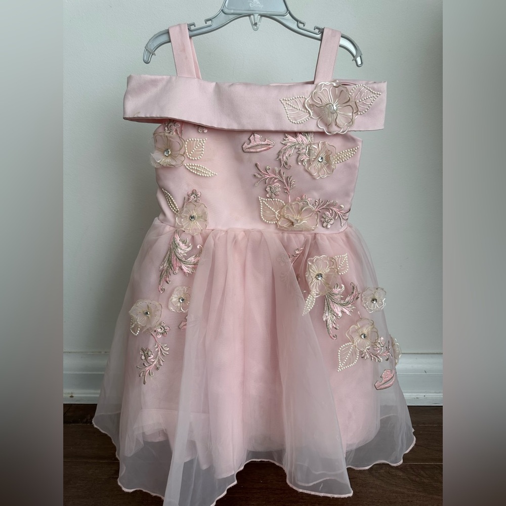 Disney Elegant Pink Floral Kids Dress
